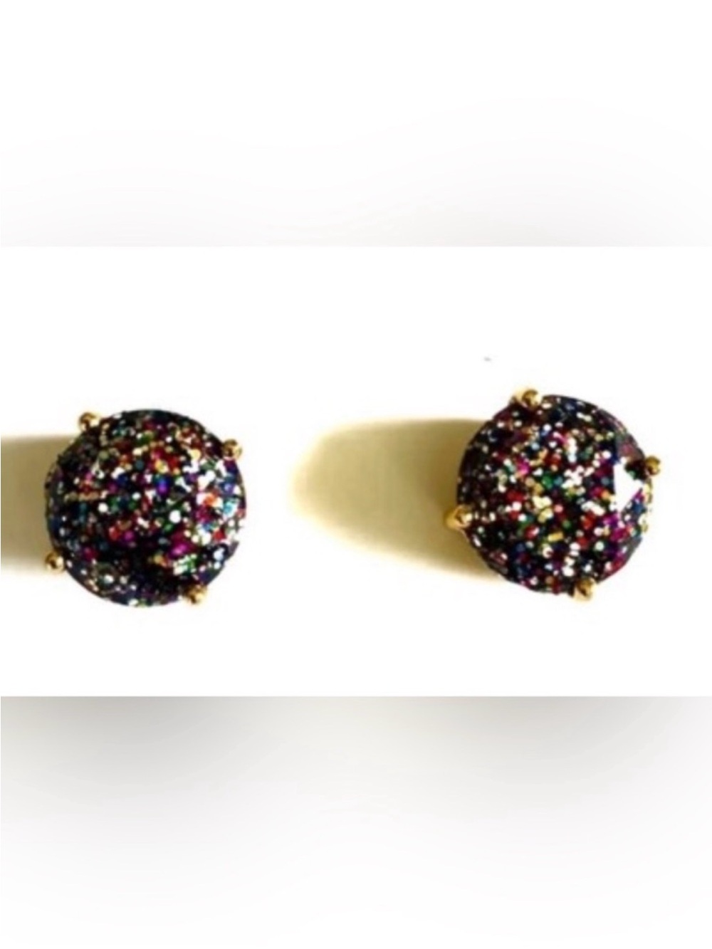 Kate Spade Multi-Glitter Gold tone Bow Bangle Bracelet & Stud Earring Set - NWT - Picture 4 of 5